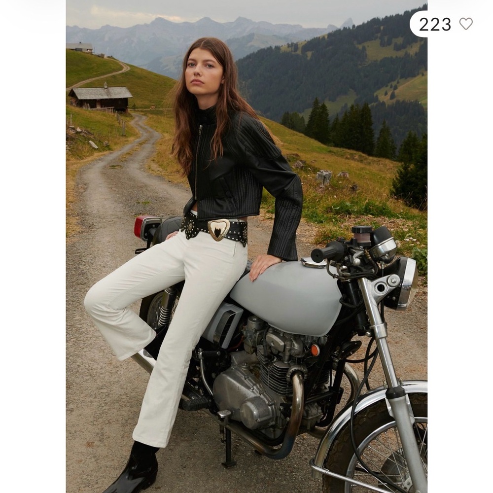 Free People Trixie Mini Leather Moto Jacket
